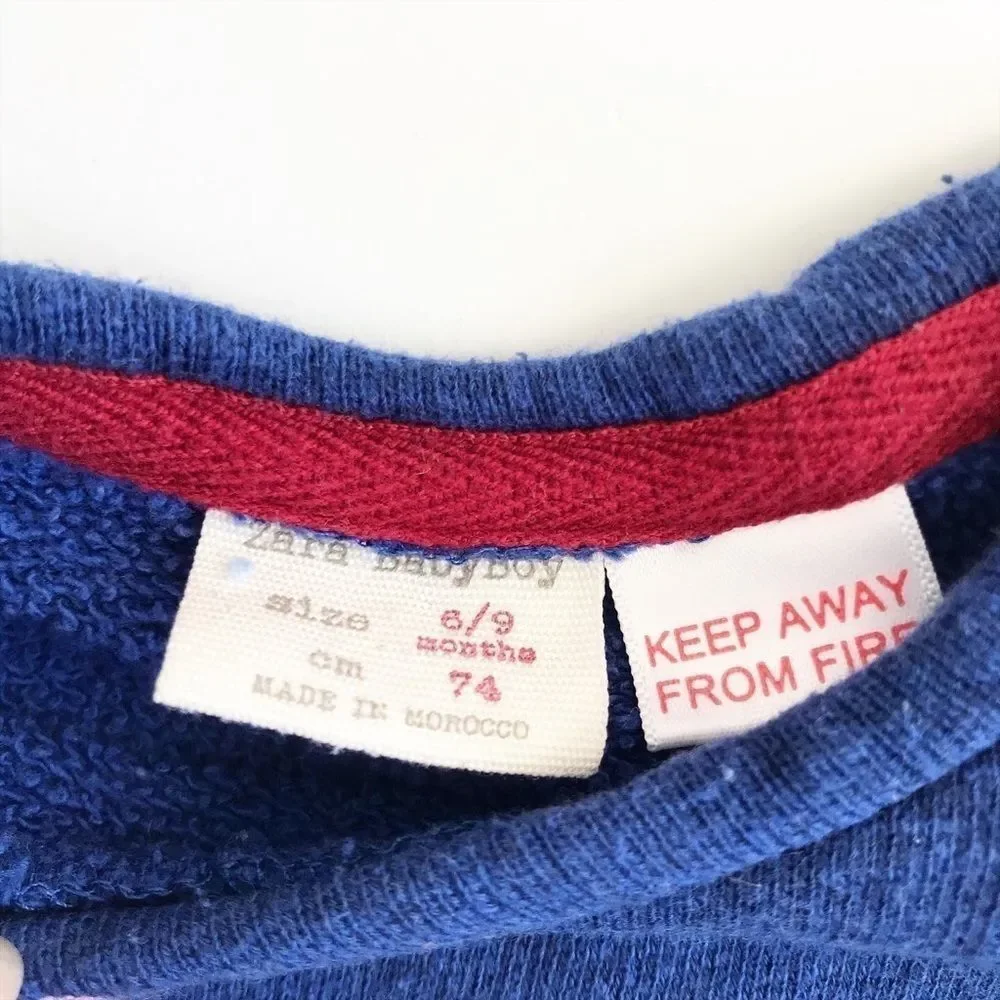 Zara blue cool boy sweatshirt EUC 6-9 months - Picture 4 of 4